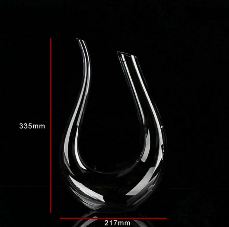 Elegant 1500ml U-Shaped Crystal Wine Decanter