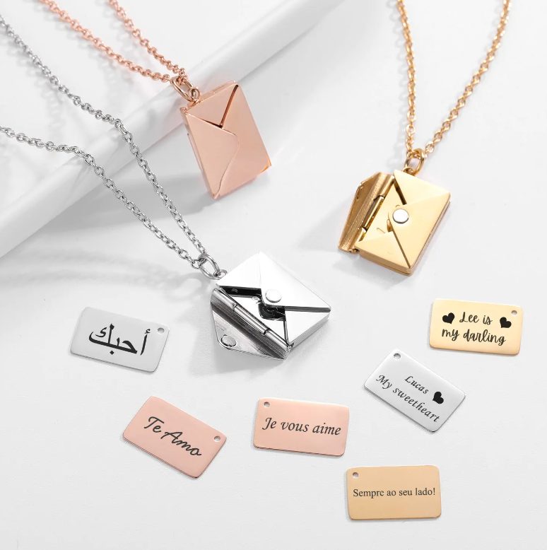 Elegant Envelope Pendant Necklace