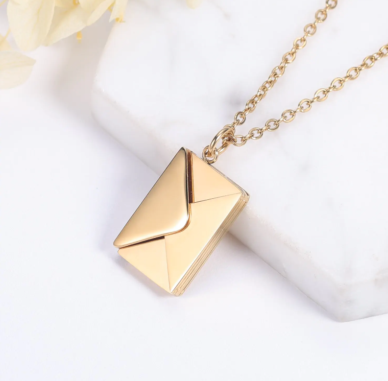 Elegant Envelope Pendant Necklace