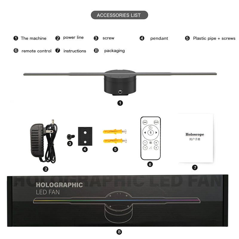 3D Holographic Projector Fan