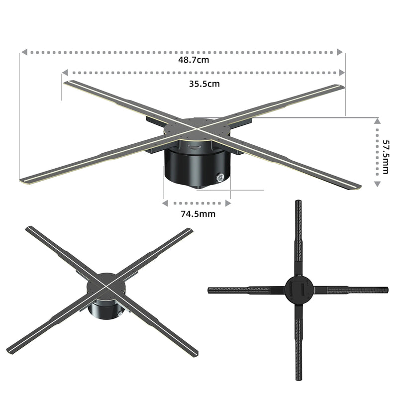 3D Holographic Projector Fan