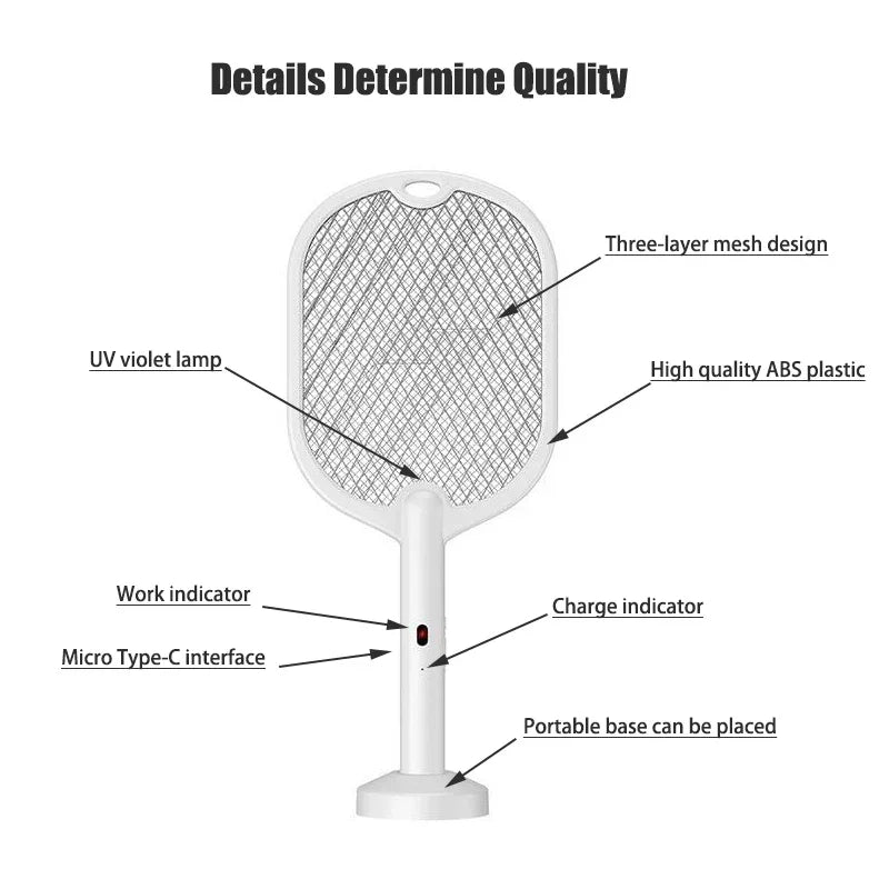 3-in-1 Rechargeable Mosquito Killer – 3000V