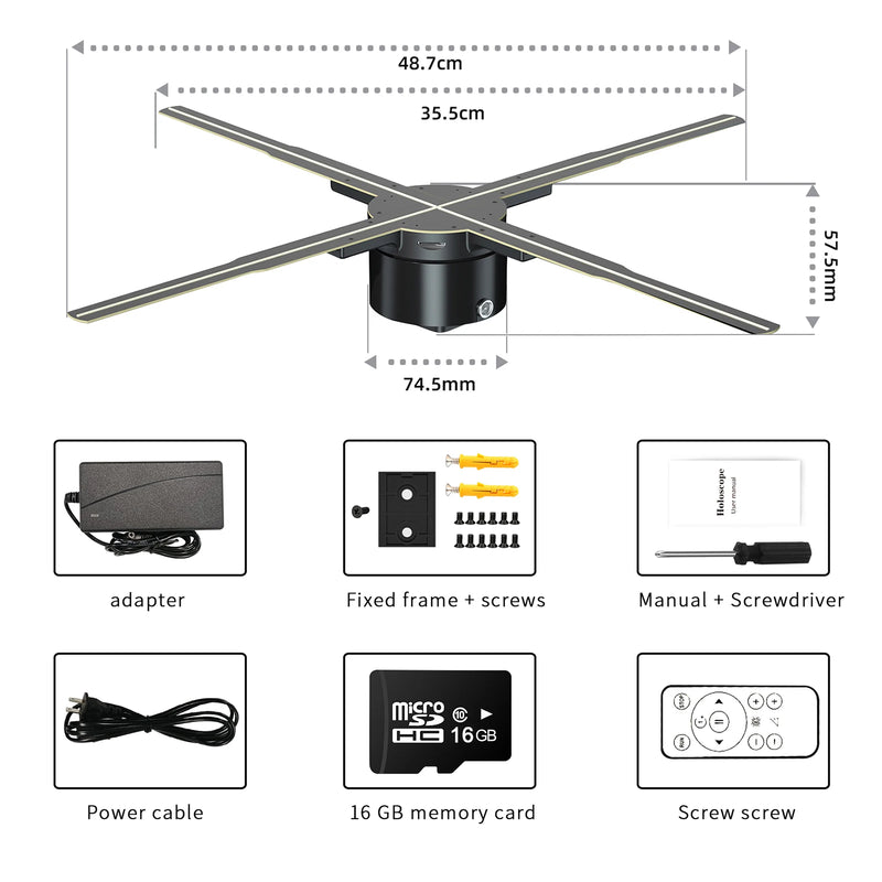 3D Holographic Projector Fan