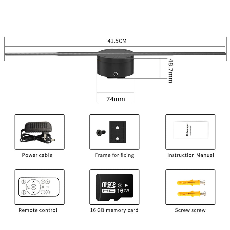 3D Holographic Projector Fan